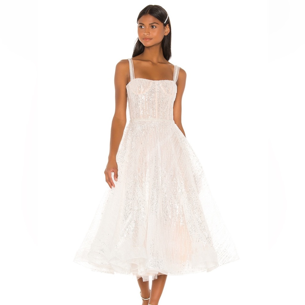 NWT Bronx and Banco White Sequin Dress